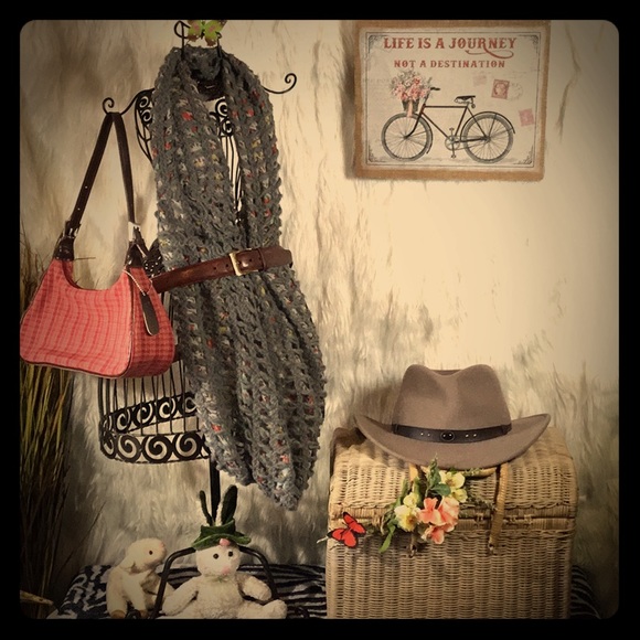 Cynthia Hart Clutch Red Khaki Plaid Brown Leather - Picture 2 of 8